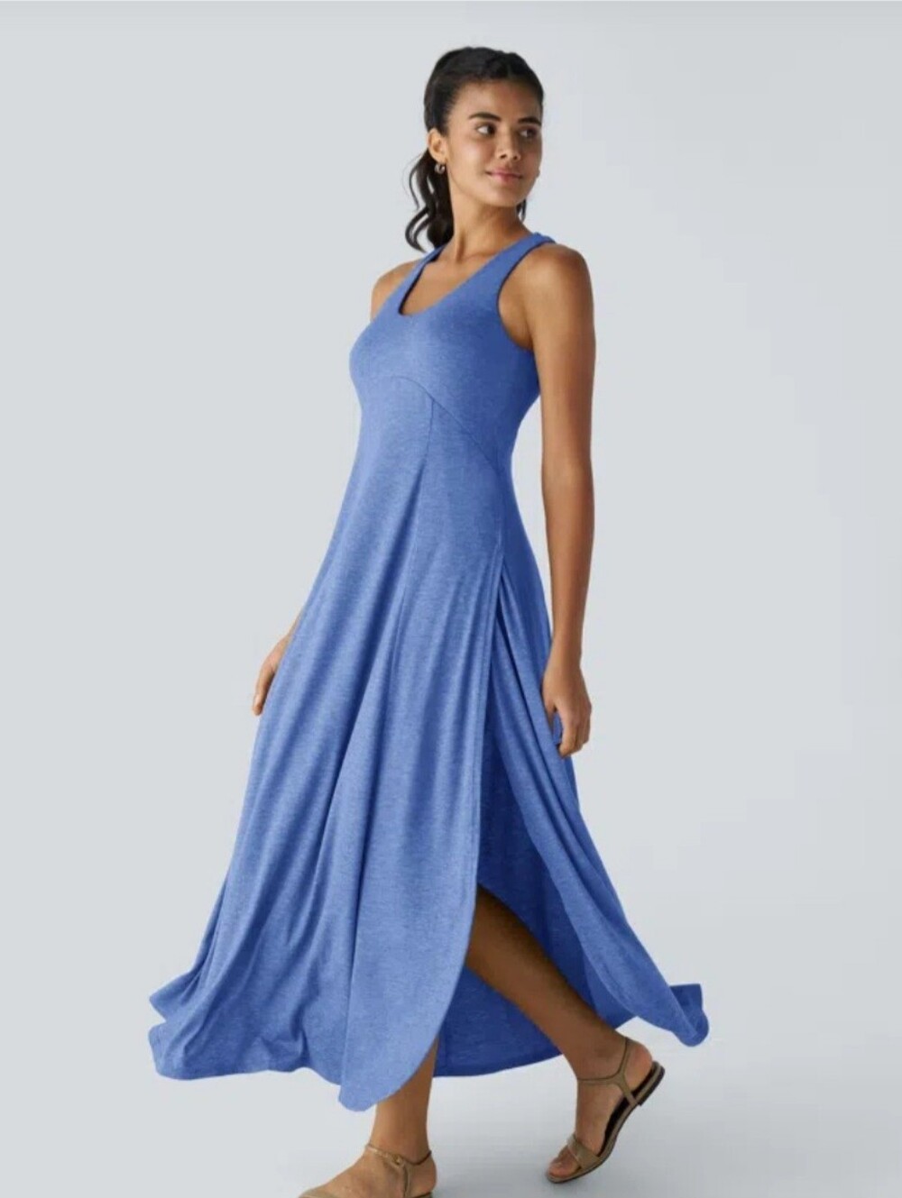 NWT Halara Blue Sleeveless Maxi Dress